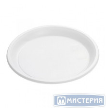 Тарелка пластиковая 205мм Мистерия белая ПС 12шт (80уп/кор)